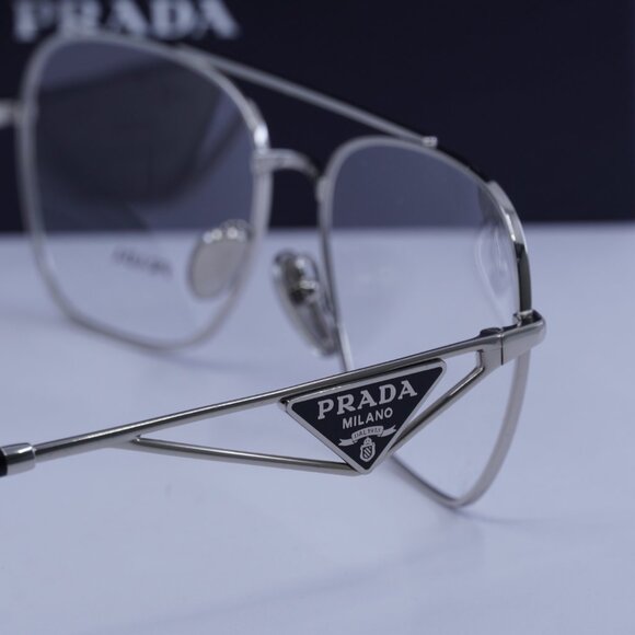 Prada PRB50V 1BC1O1 Aviator Eyeglasses - Silver 59mm - Picture 5 of 9